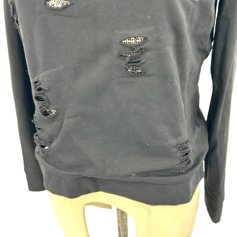 Generation Love Tyrion Ripped Chainmail Sweatshirt Black Size XS - Picture 4 of 8